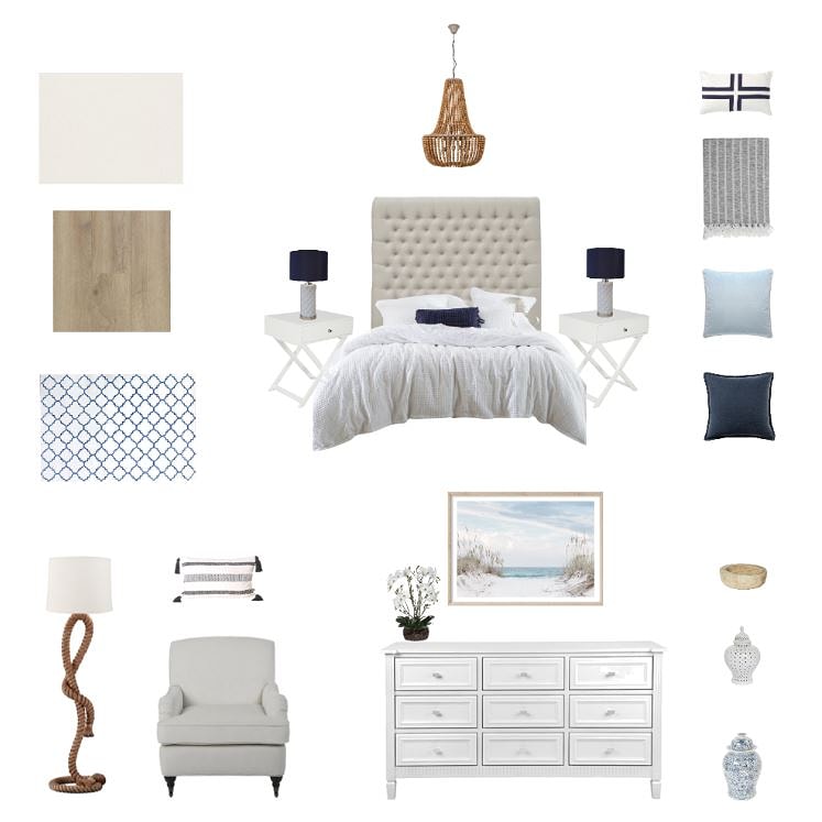 Hamptons bedroom design